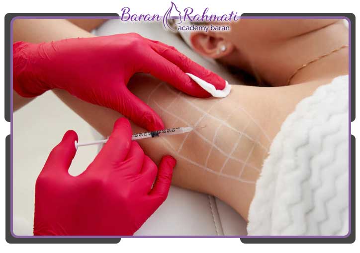 آموزش نقاط بوتزریق تاکس زیر بغل